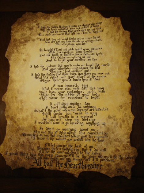 All Hail the Heartbreaker lyrics, The Spill Canvas lyrics, The Spill Canvas