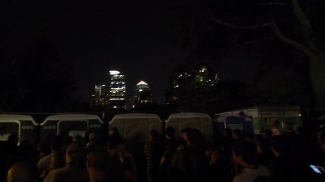 porta potties music midtown, atlanta skyline