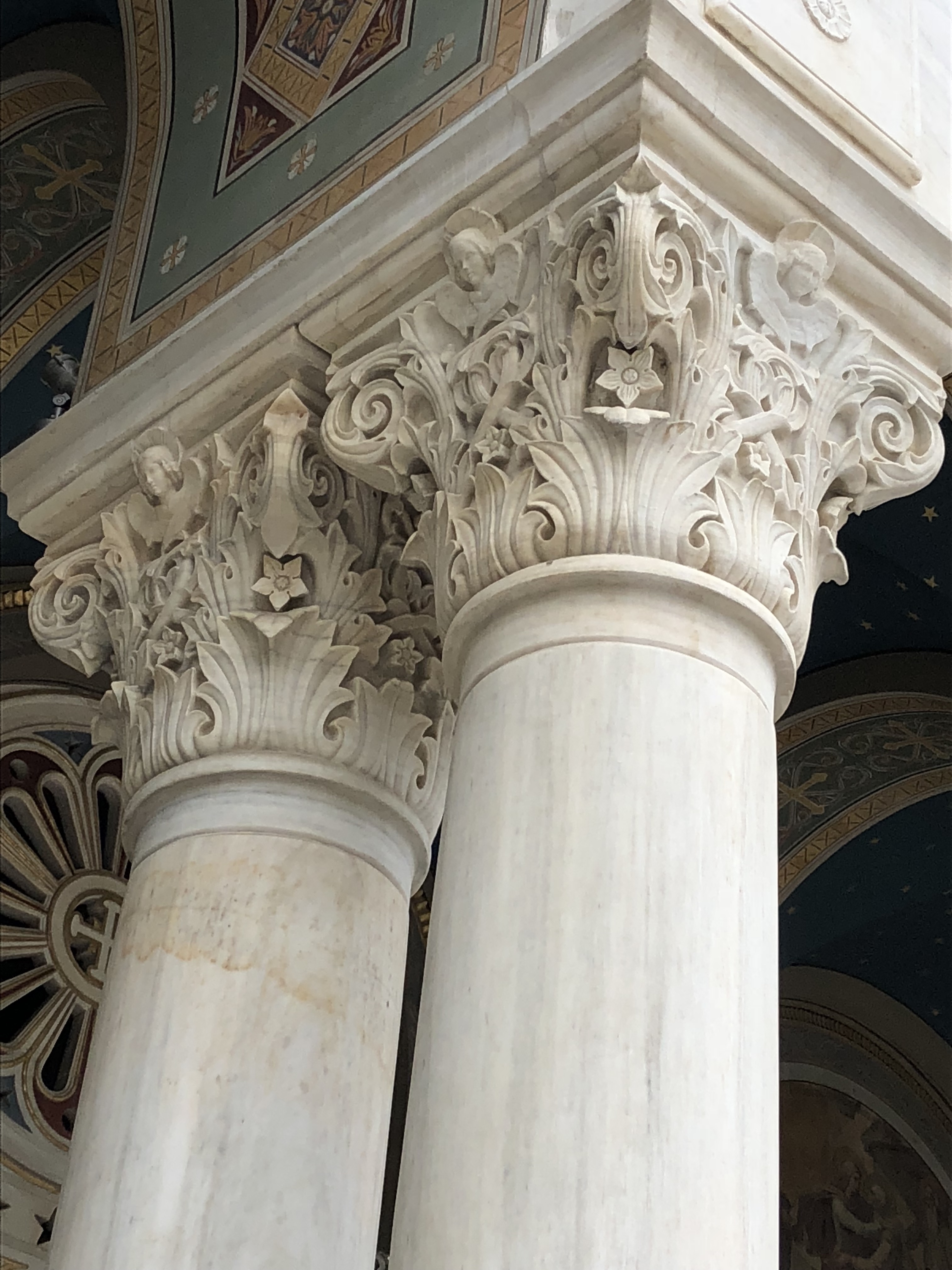 ornate greek columns, greek architecture, marble